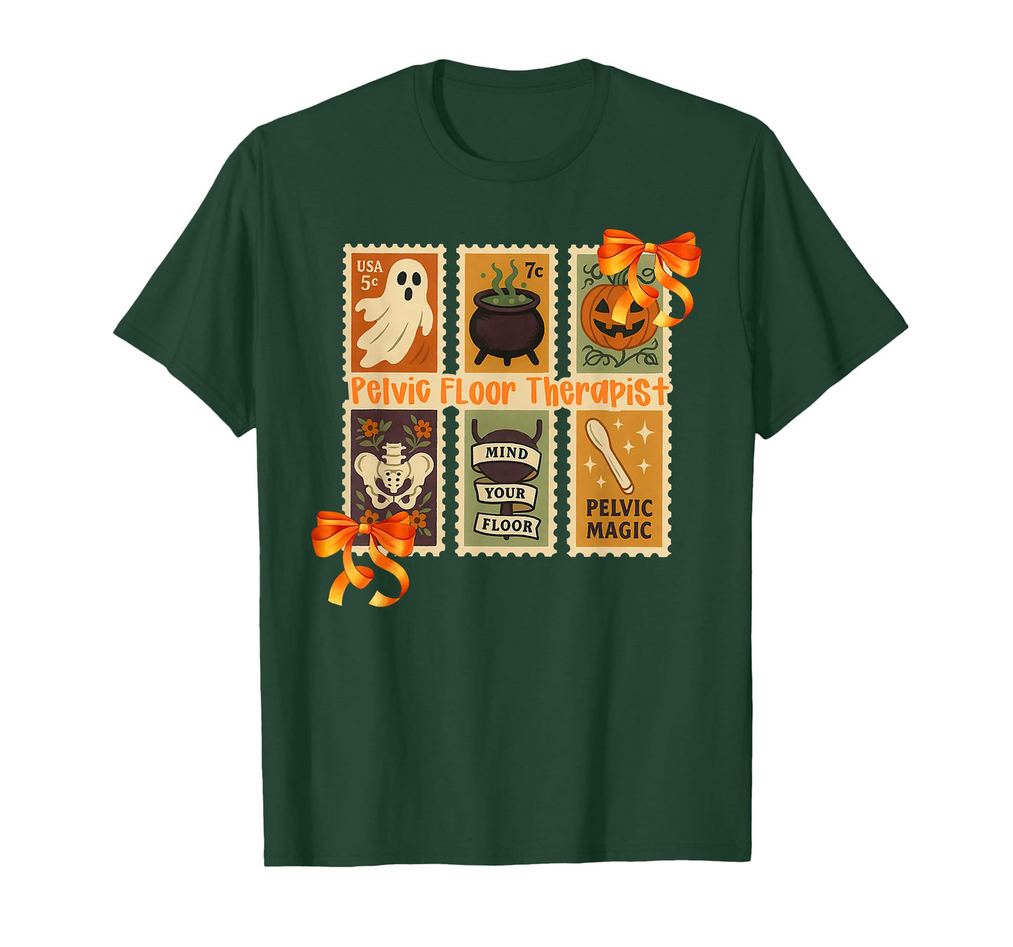Stamp Pelvic Floor Therapist Ghost Postpartum Halloween T-Shirt