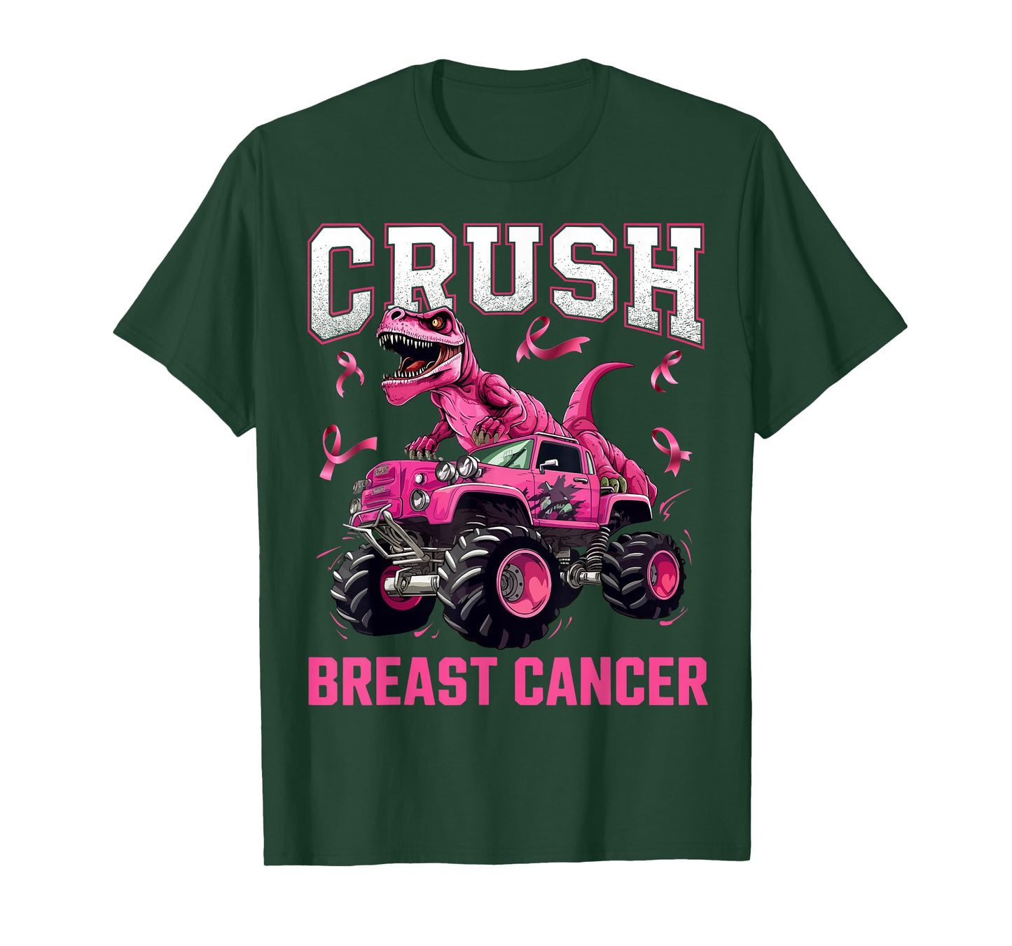 Crush Breast Cancer Awareness Monster Truck Toddler Boy Kid T-Shirt