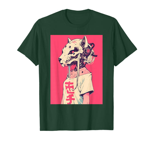 Anime Manga Cyberpunk Aesthetic Techwear Harajuku Cat Girl T-Shirt
