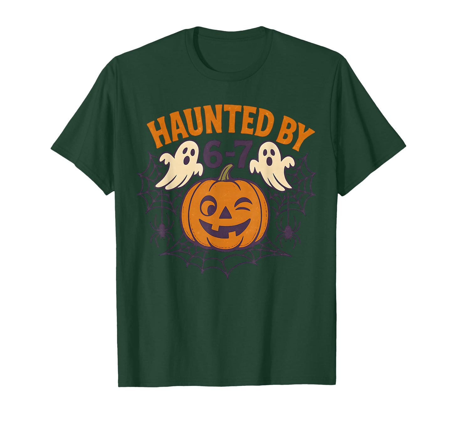 Haunted by 6-7 Retro Halloween 67 Ghost Pumpkin Funny Kids T-Shirt