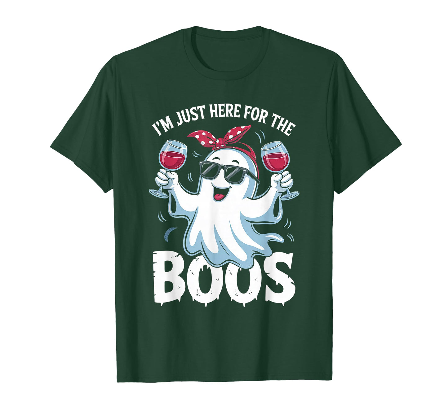 I'm Just Here for The Boos Cute Ghost Funny Halloween Women T-Shirt