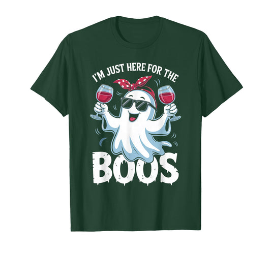 I'm Just Here for The Boos Cute Ghost Funny Halloween Women T-Shirt