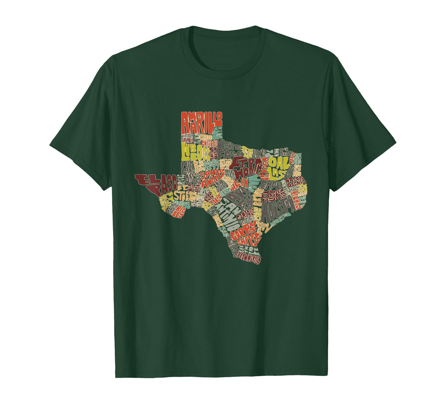 Collage of Texas States Artistic Texas T-Shirt