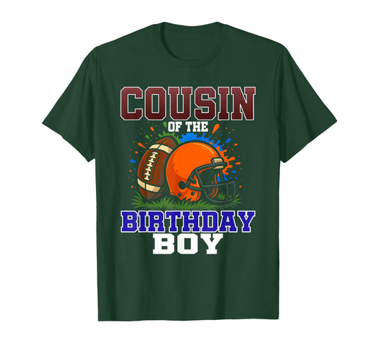 Cousin of The Birthday Boy Football Party Family Matching T-Shirt