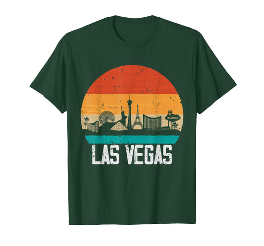 Las Vegas USA Retro Vintage Sunset Skyline Las Vegas T-Shirt