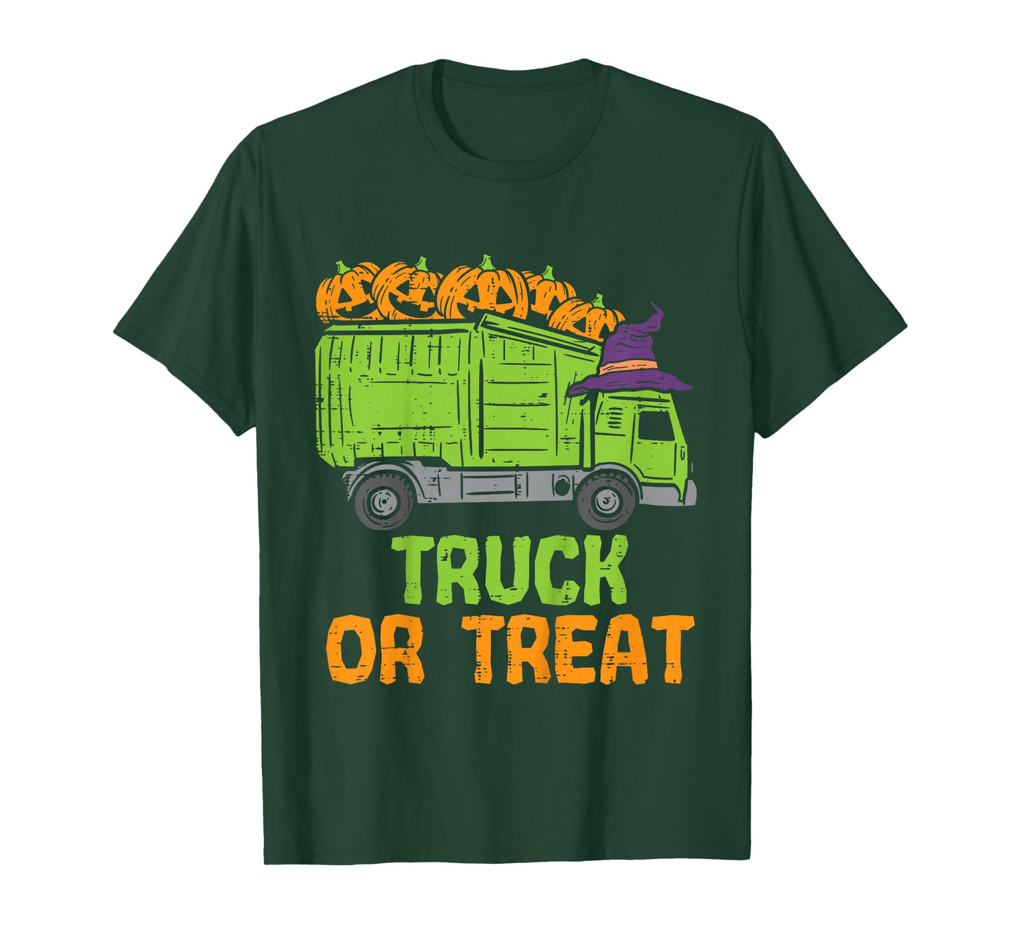 Kids Garbage Truck Pumpkins Toddler Baby Boys Halloween Kids T-Shirt