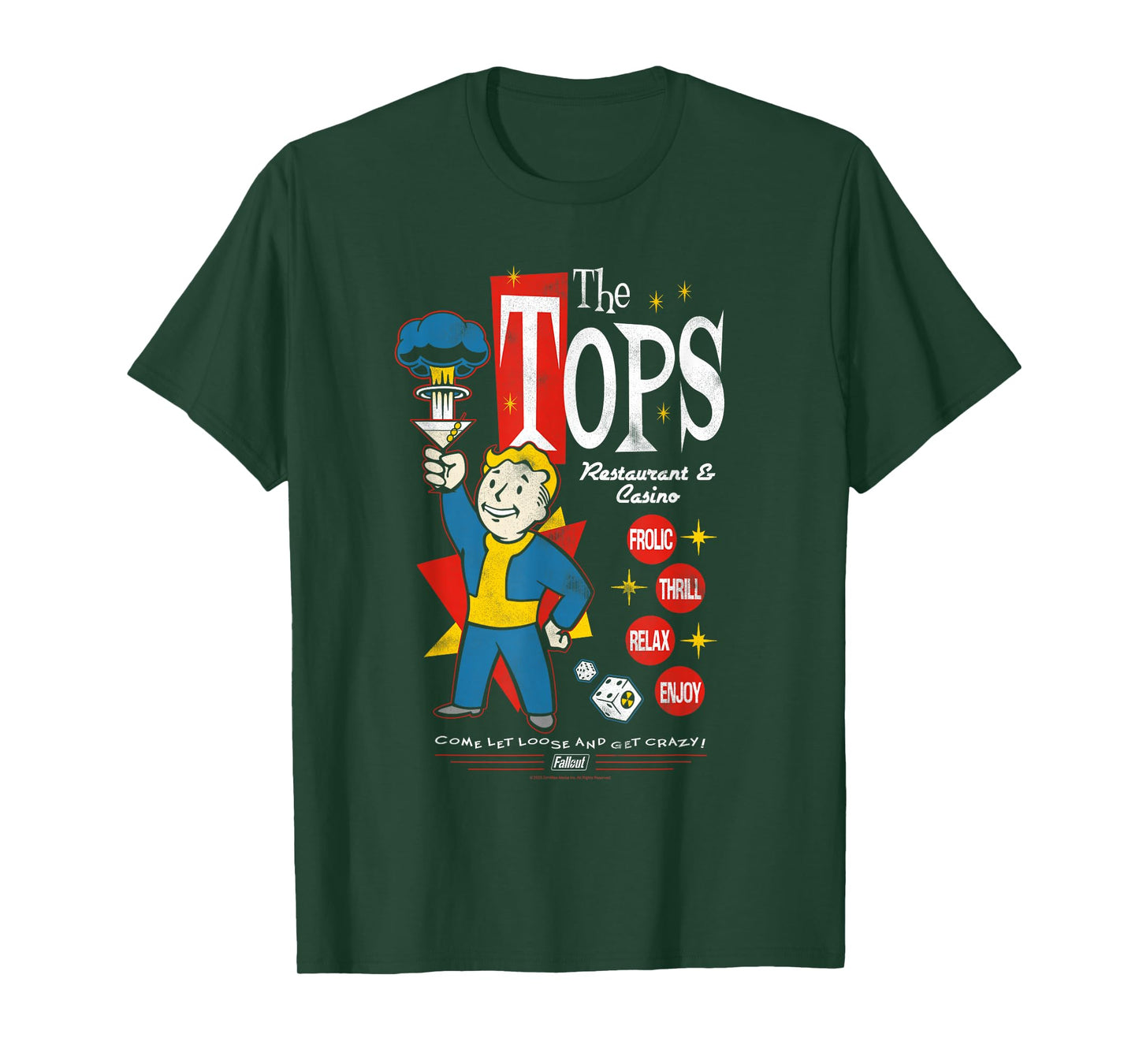 Fallout The Tops Casino New Vegas Retro Video Game T-Shirt
