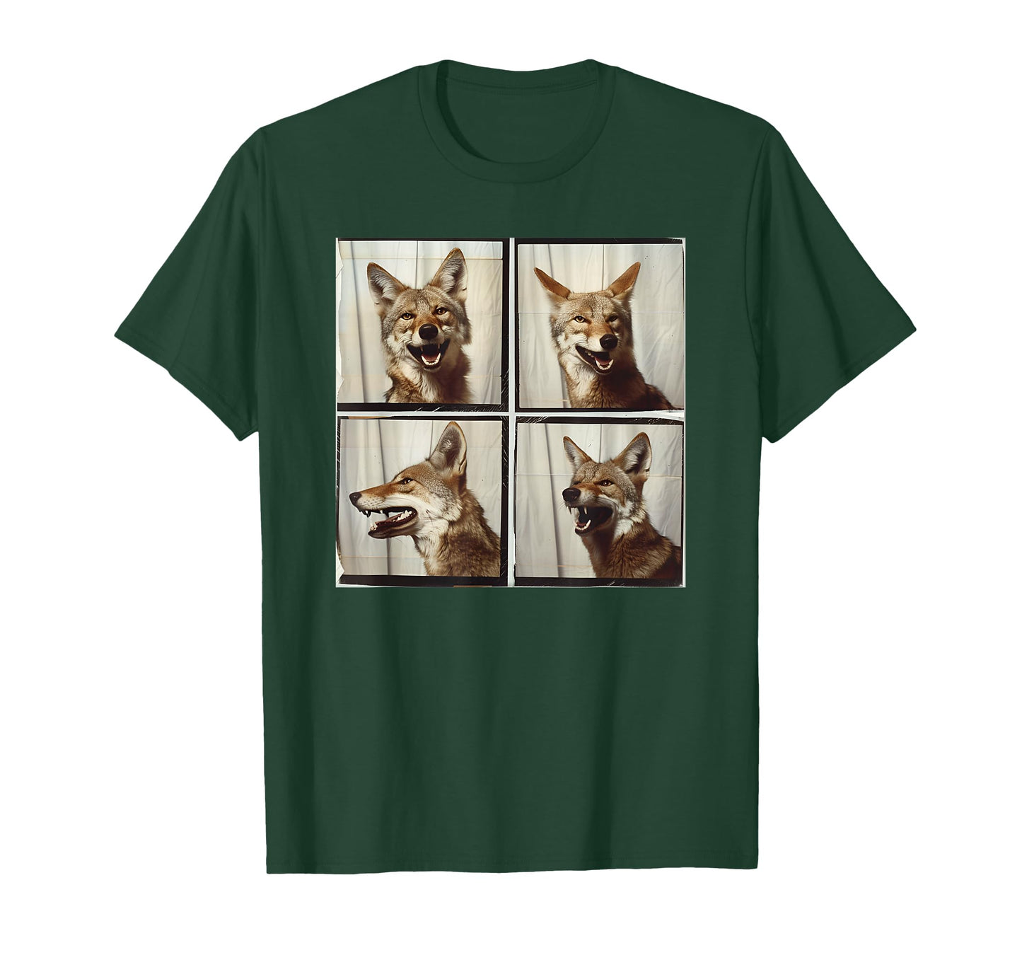 Cool Coyote Wolf Funny Animal Photobooth Smiling Coyote T-Shirt