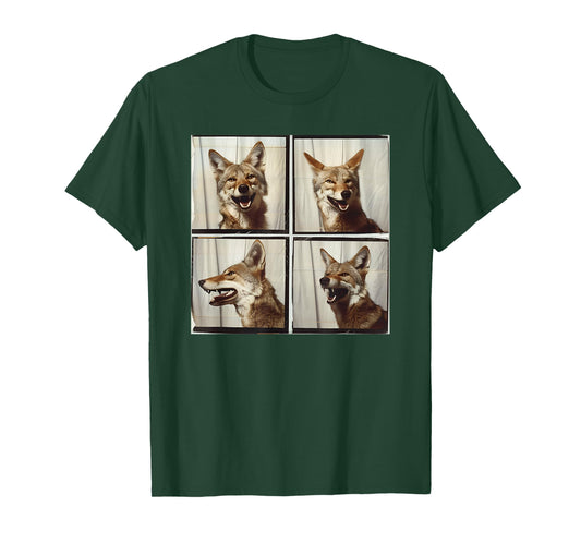 Cool Coyote Wolf Funny Animal Photobooth Smiling Coyote T-Shirt