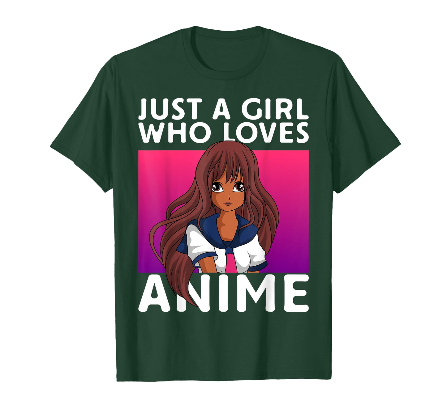 Just A Girl Who Loves Anime Lover Black Anime Girl T-Shirt