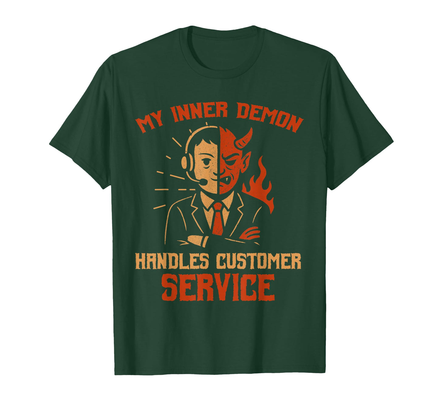 Inner Demon Handles Customer Service Halloween Haunted T-Shirt