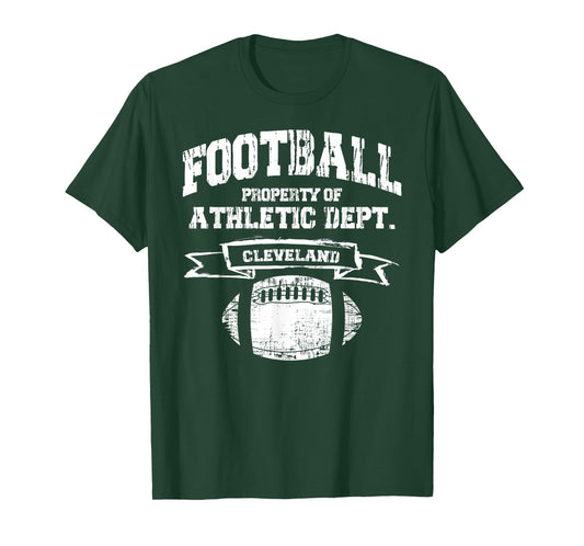 Cleveland Football Property Of Athletic Dept. Retro Grunge T-Shirt
