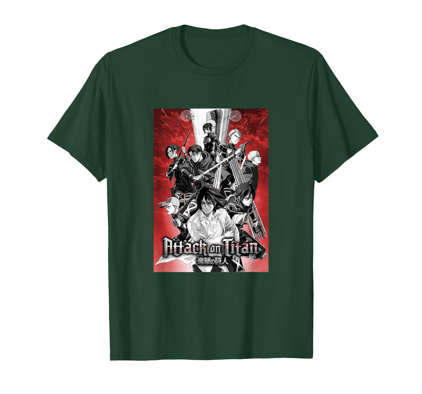 Attack on Titan Season 4 Red Sky Group Poster AOT Anime T-Shirt