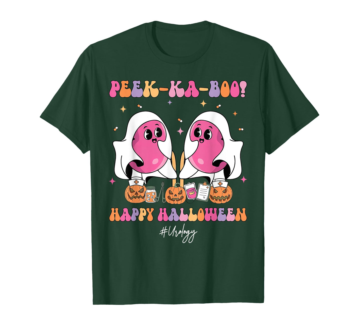 Spooky Urology Nurse Halloween Crew Cute Ghost Nurse Grad T-Shirt