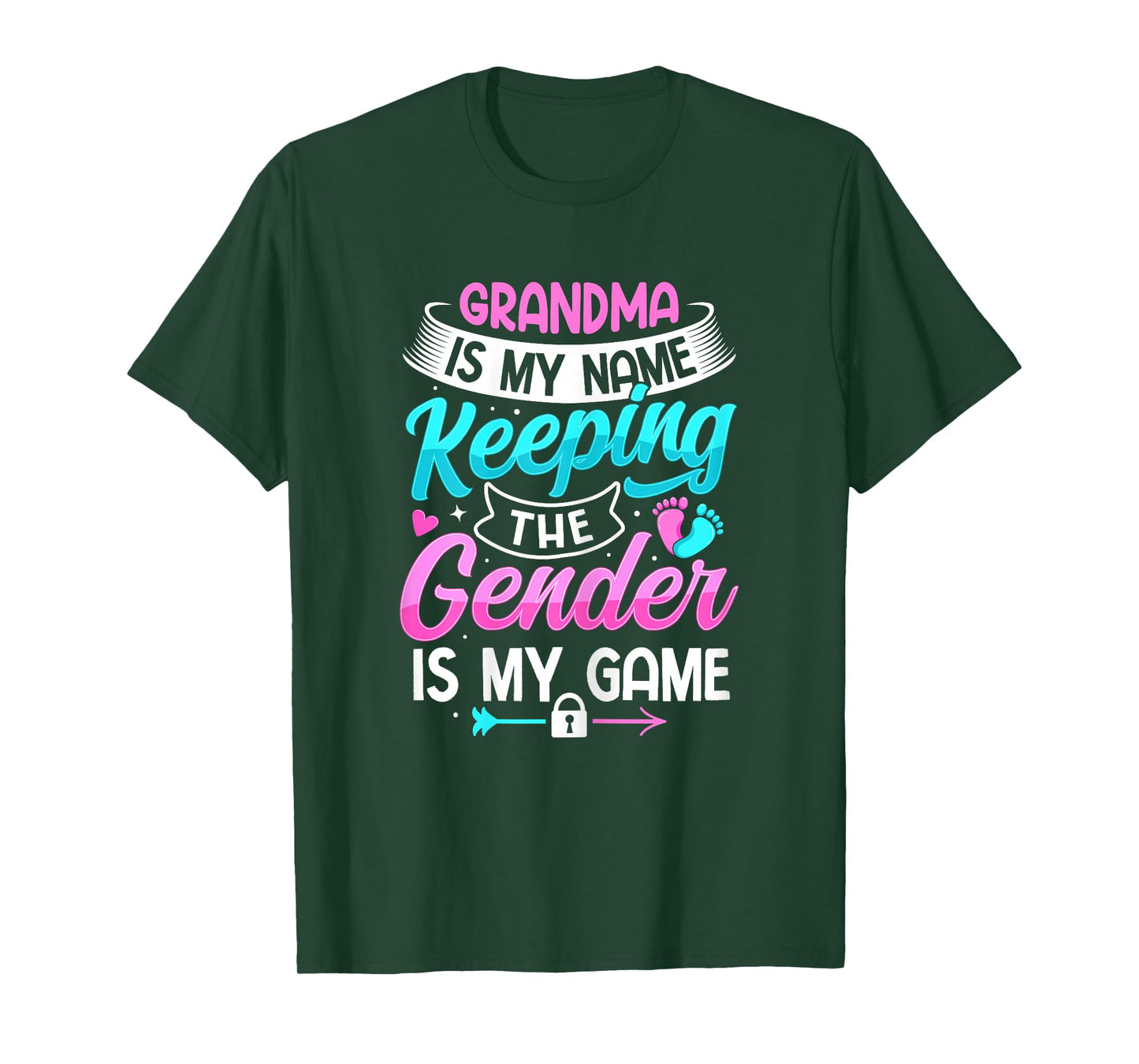 Gender Reveal Design for a Keeper of the Gender Grandma T-Shirt, Female X-Small, Black