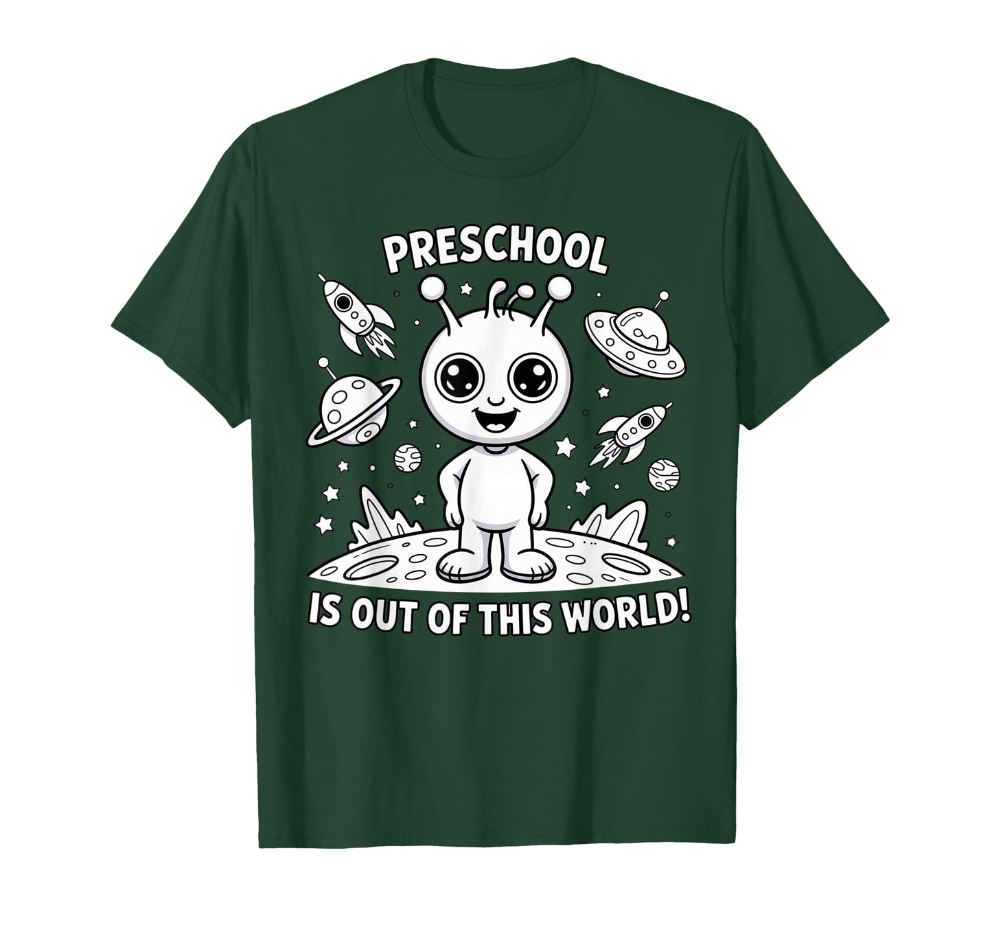 Preschool is Whale-y Great Funny Alien Space Theme T-Shirt