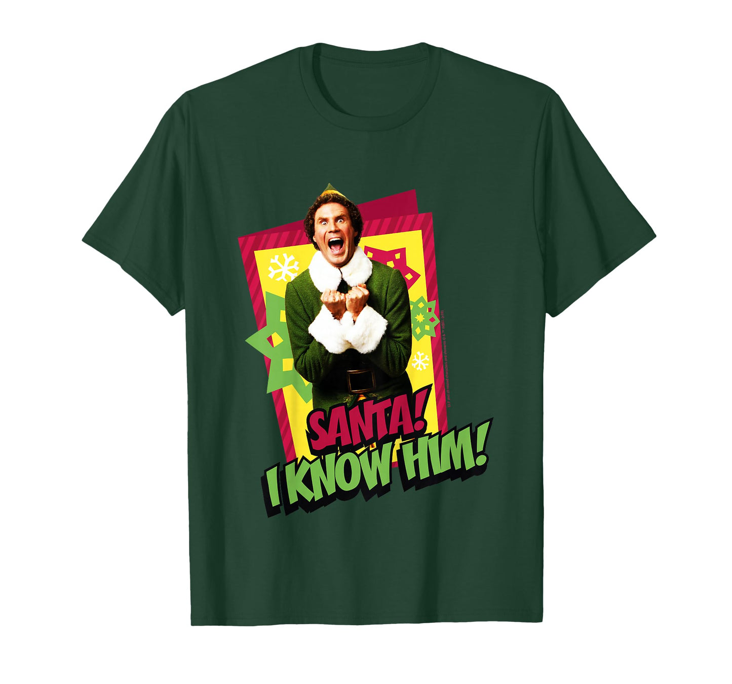 Kids Elf Buddy I Know Santa Bold Text Poster T-Shirt