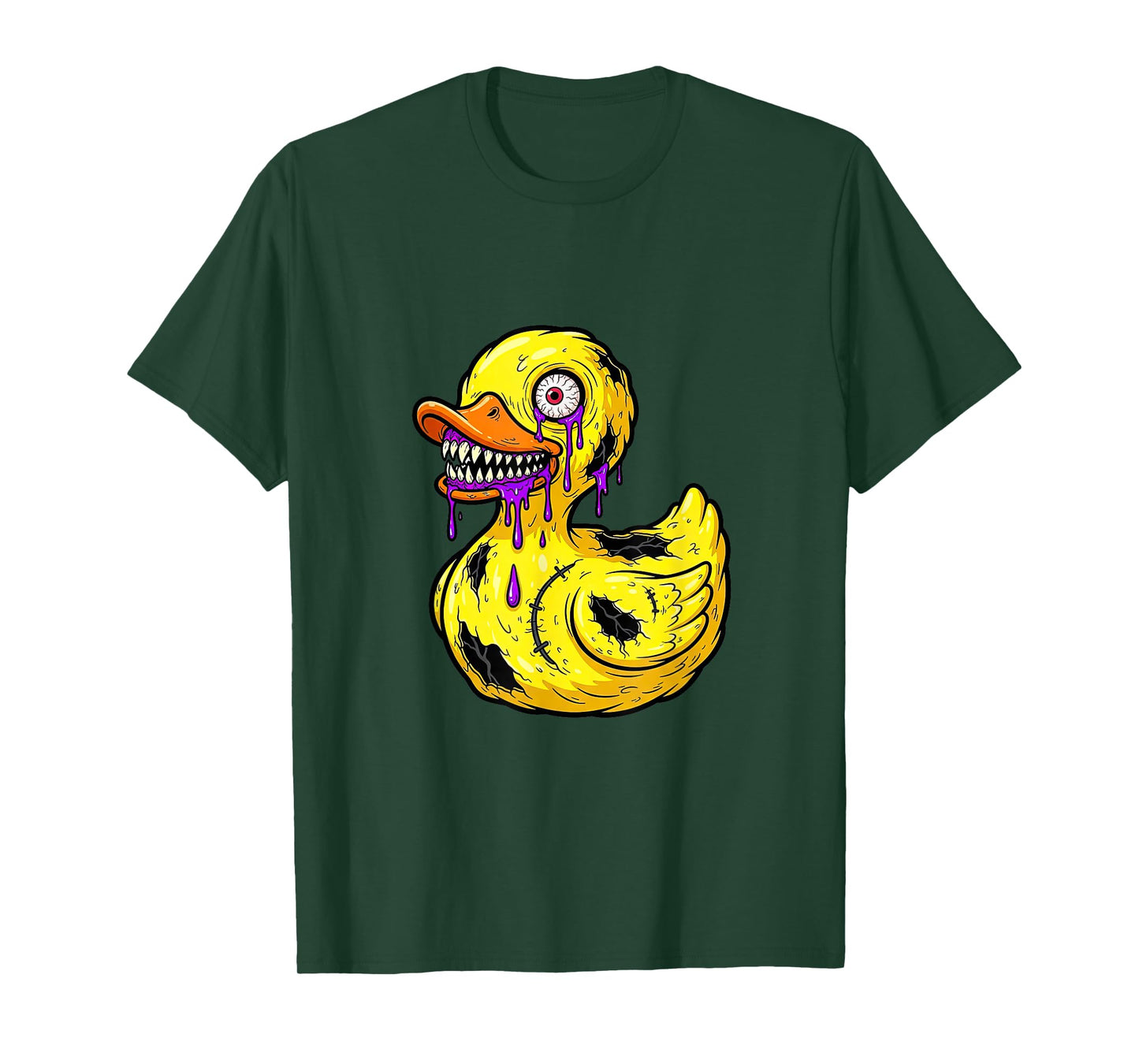 Dripping Mutant Duck Horror Rave Art T-Shirt