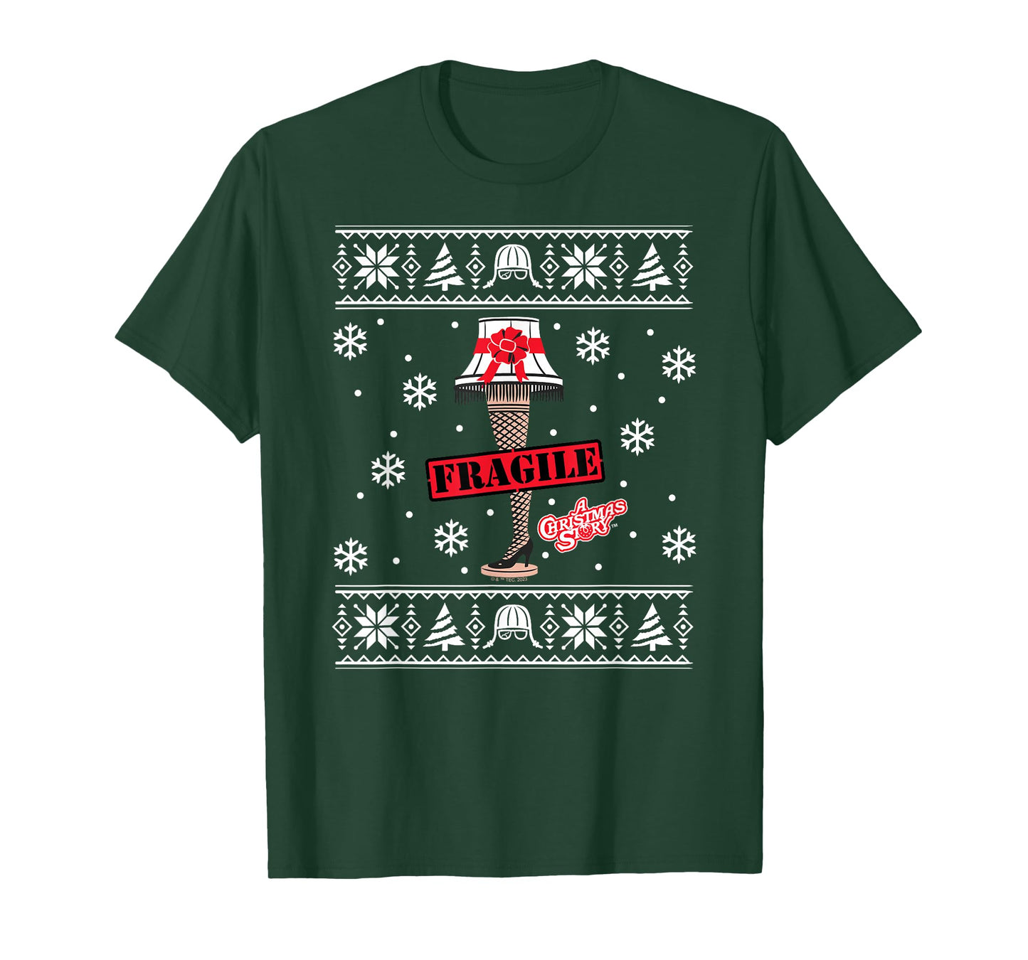 A Christmas Story - Fragile Leg Lamp Sweater Pattern T-Shirt