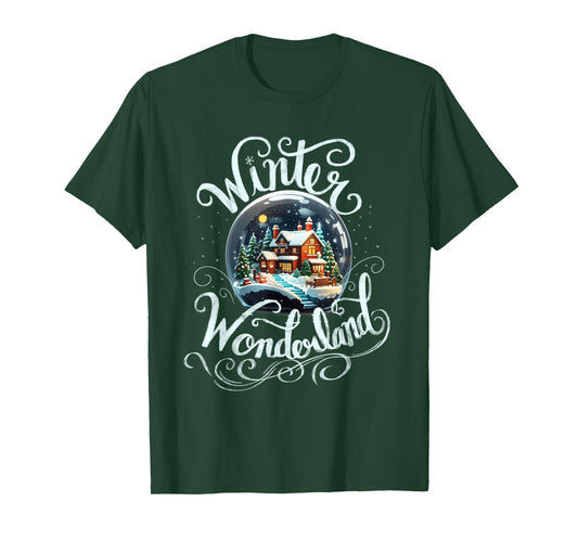 Winter Wonderland Snow Glob Night House Merry Xmas Costume T-Shirt