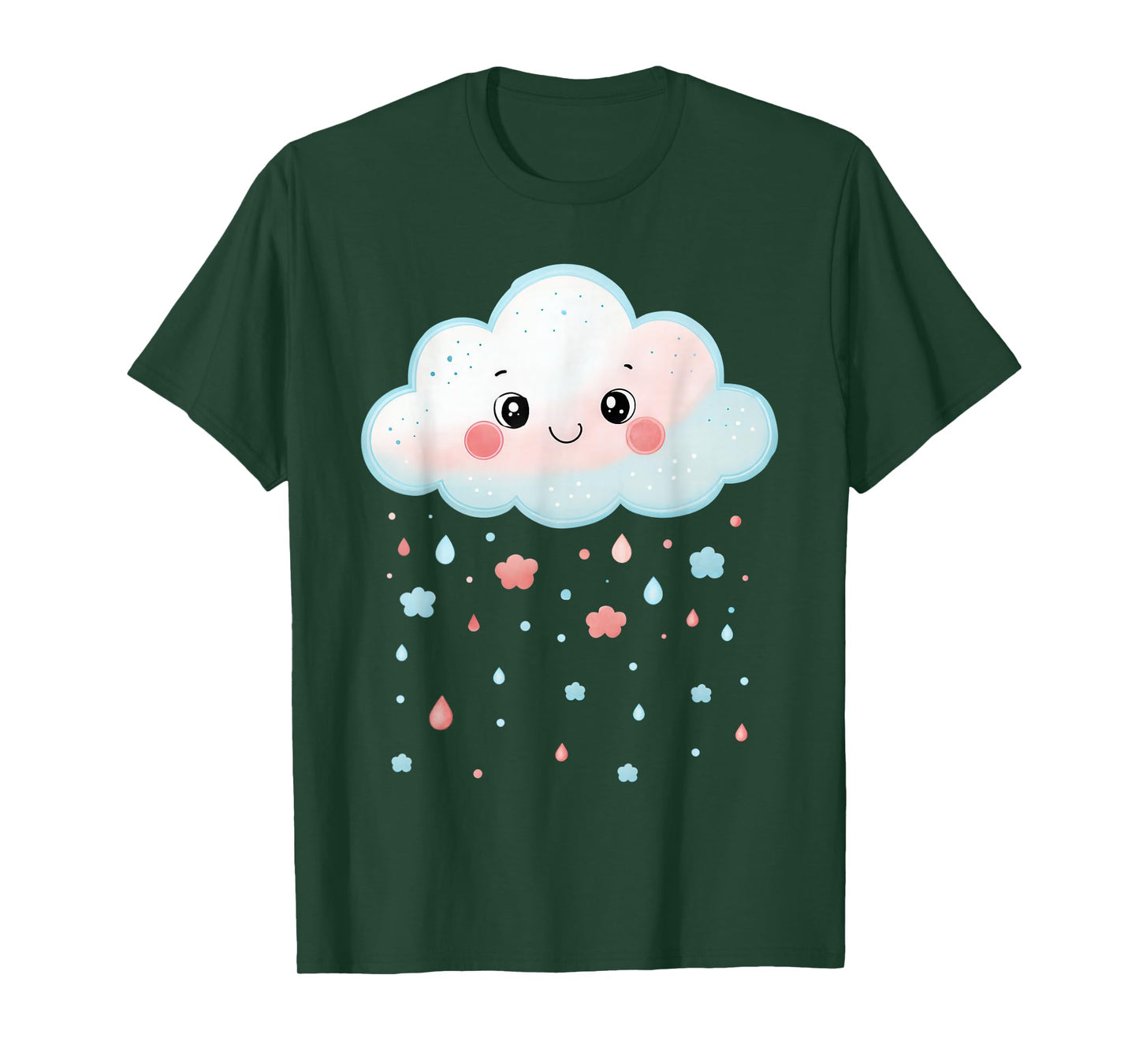 Cloud Raindrops Water White Cute Kawaii Funny Cloud T-Shirt