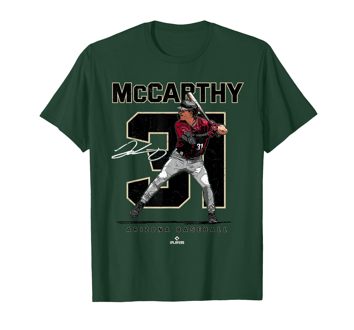 Number and Portrait Jake McCarthy Arizona MLBPA T-Shirt