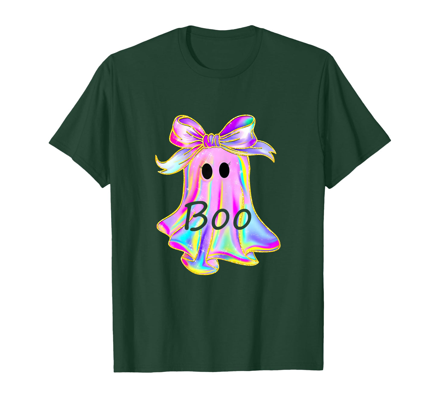 Cute Girl Tie Dye Toddler Ghost with Bow Boo Girls Halloween T-Shirt