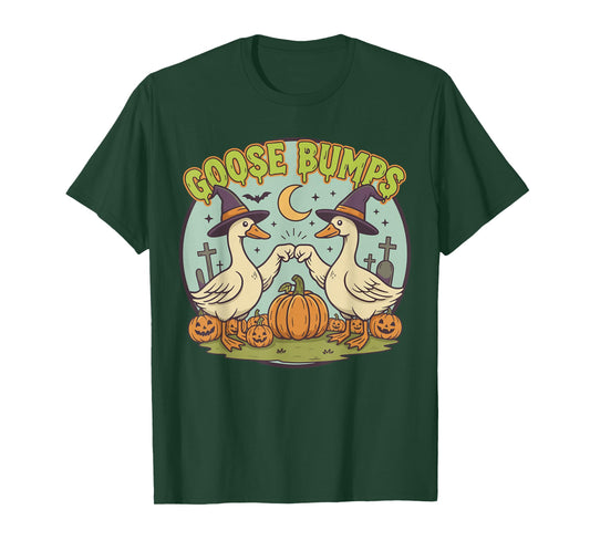 Cute Spooky Goose Shirt, Funny Halloween Goose Bumps T-Shirt