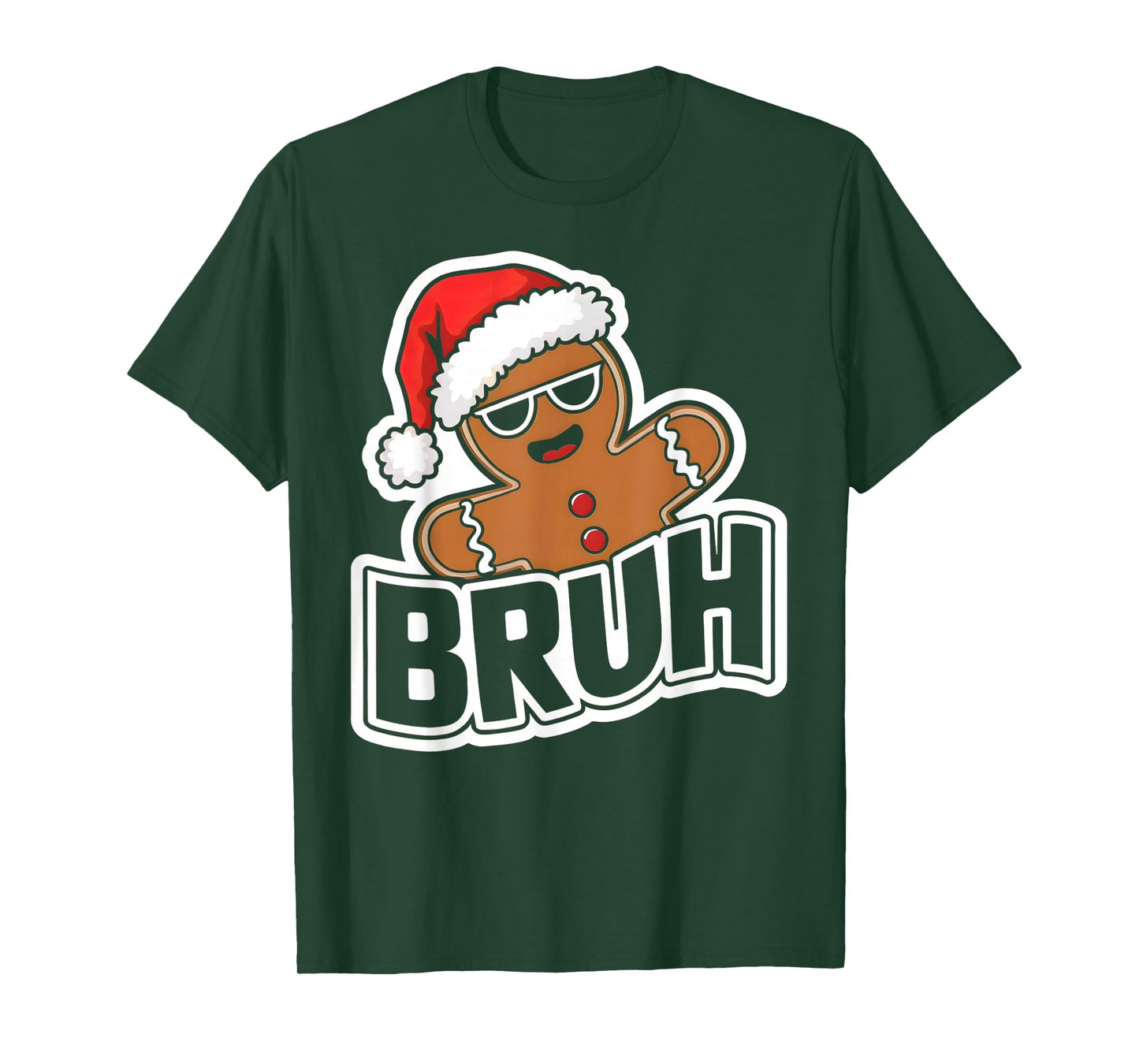Bruh Funny Christmas Gingerbread Man Teens Boys Kids T-Shirt