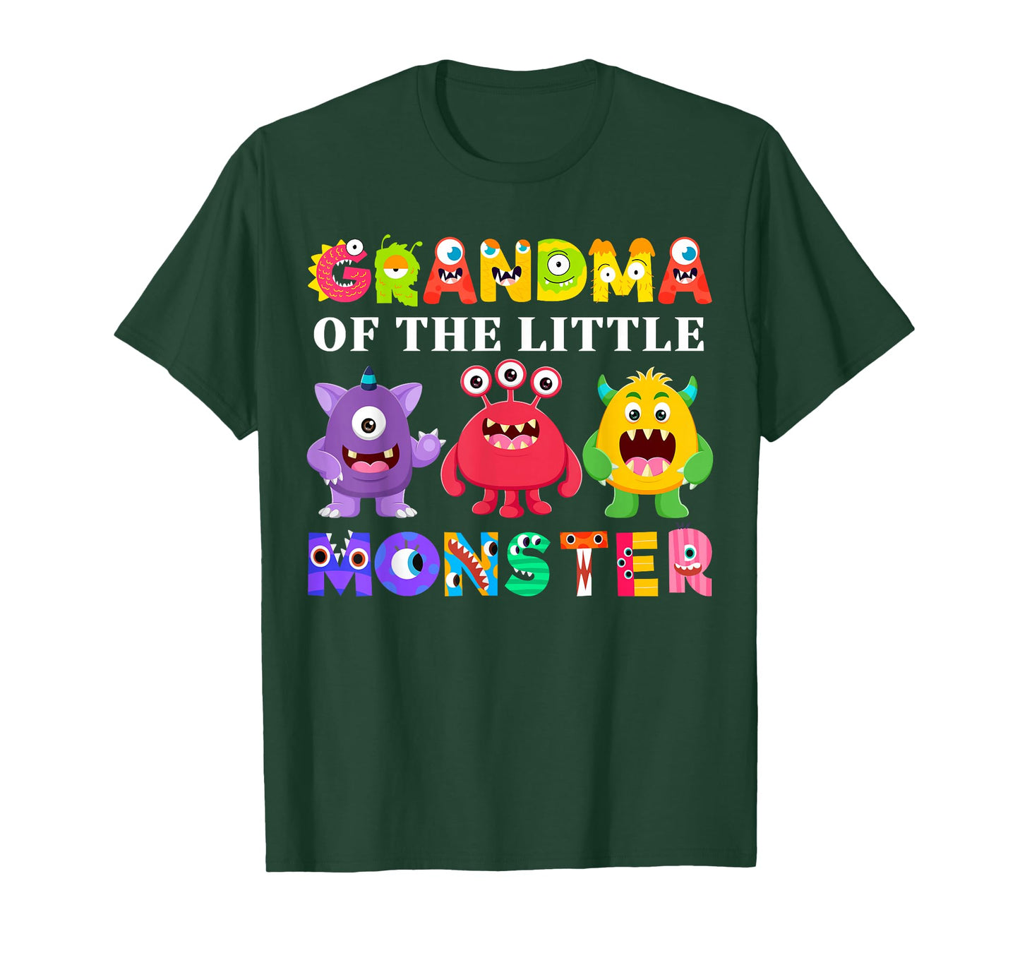 Grandma Of The Little Monster Birthday Party Family Monster T-Shirt