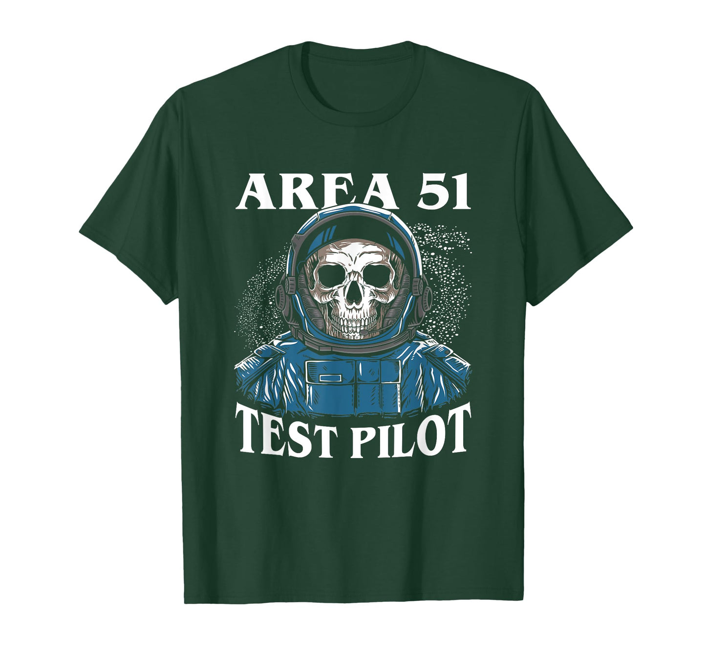 Area 51 Alien Test Pilot Skull Skeleton Astronaut Spaceship T-Shirt