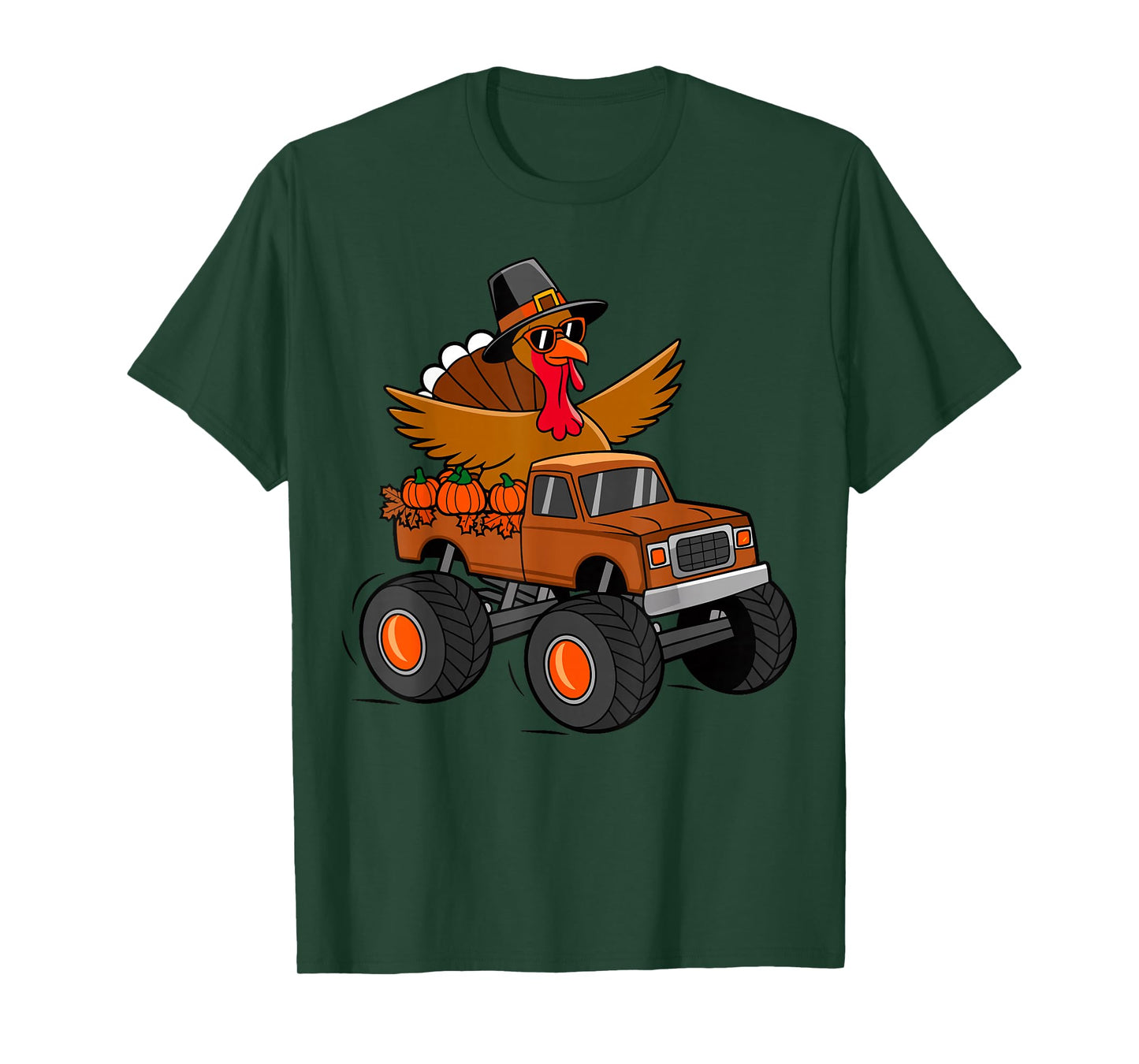 Thanksgiving Turkey Riding Monster Truck T-Shirt