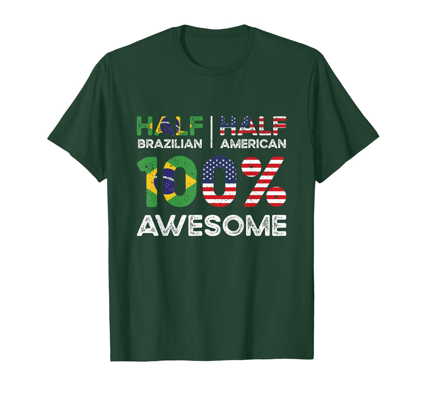 Brazilian American Patriot USA Grown Brazil US Flag T-Shirt