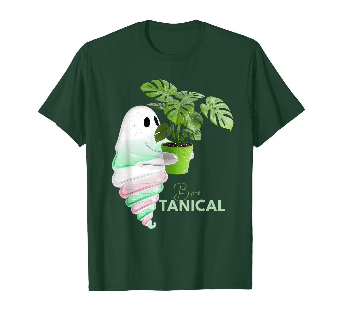 Boo Botanical Plant Ghost Monstera T-Shirt