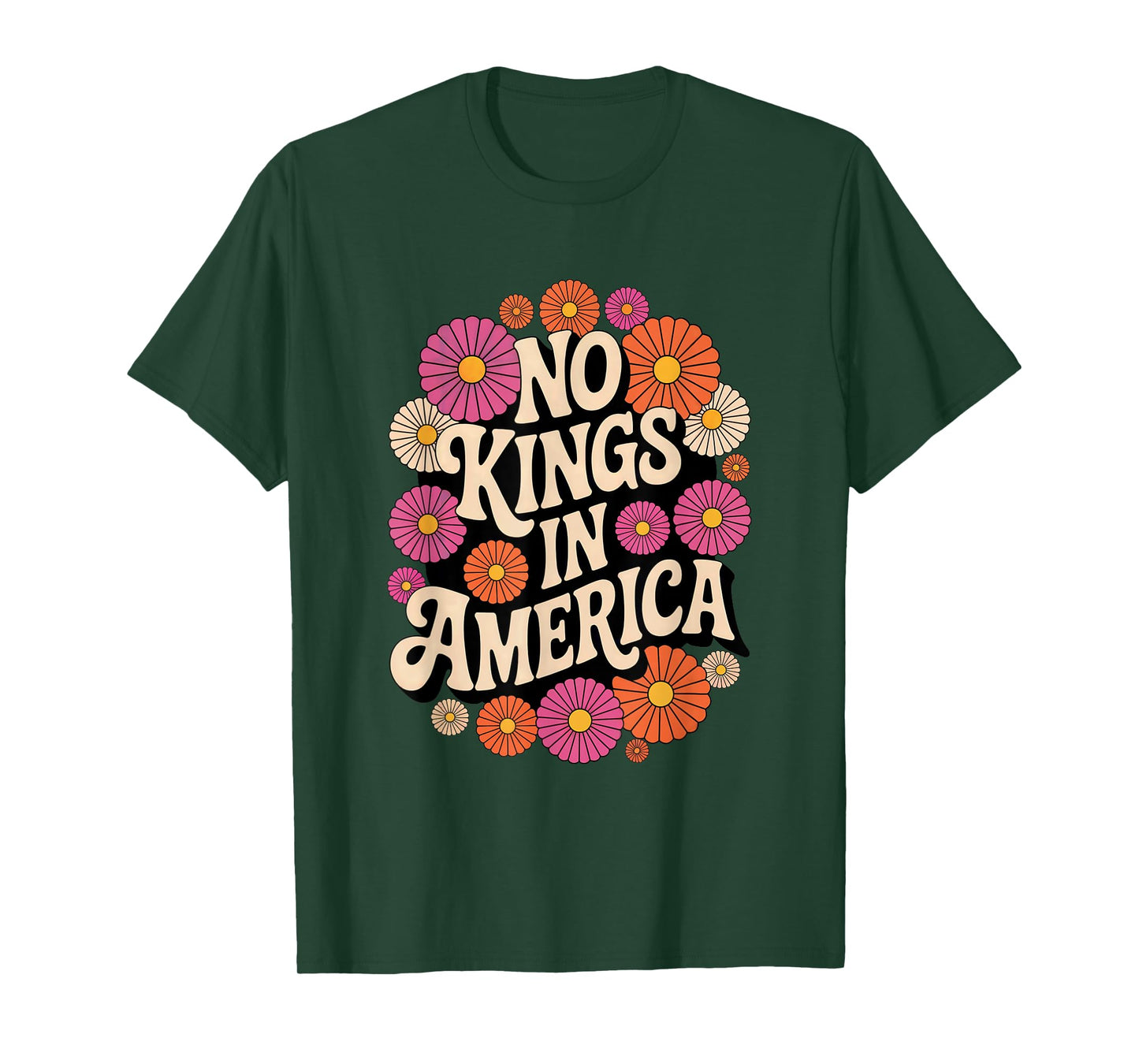 No Kings In America 70s Vintage Retro T-Shirt
