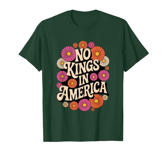 No Kings In America 70s Vintage Retro T-Shirt