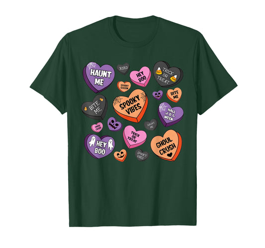 Horror Spooky Candy Heart Valentines Day Lover Tee Halloween T-Shirt