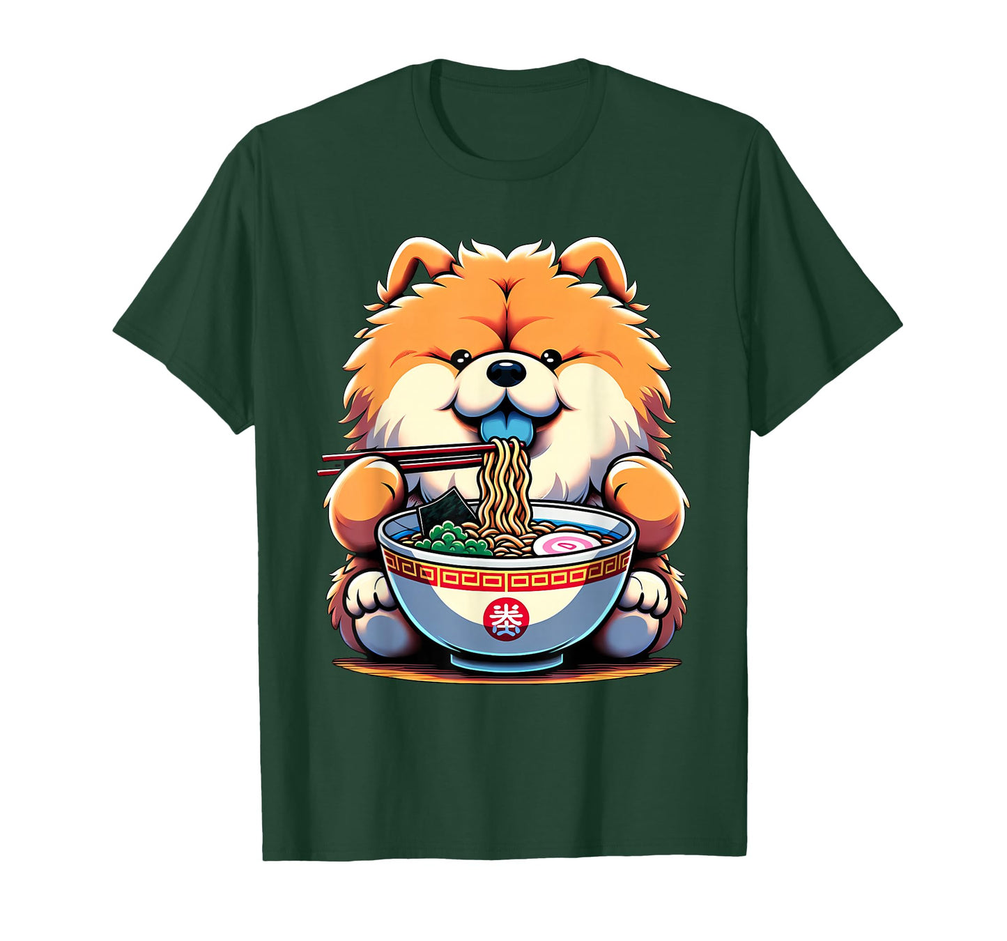 Kawaii Anime Chow Chow Dog Ramen T-Shirt