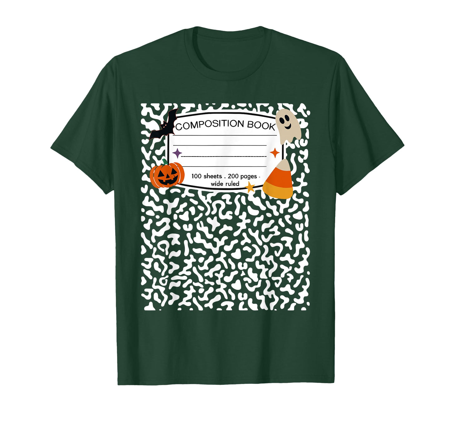 Halloween Teacher Composition Book Notebook Matching Group T-Shirt
