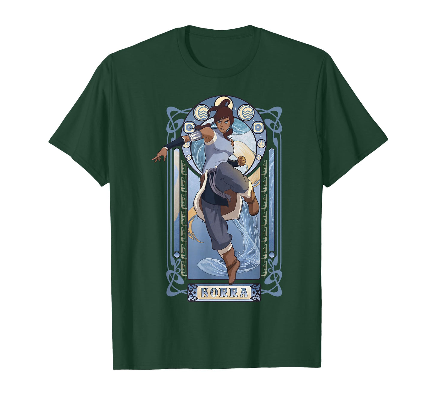 The Legend of Korra Elements Korra Art Nouveau Poster T-Shirt