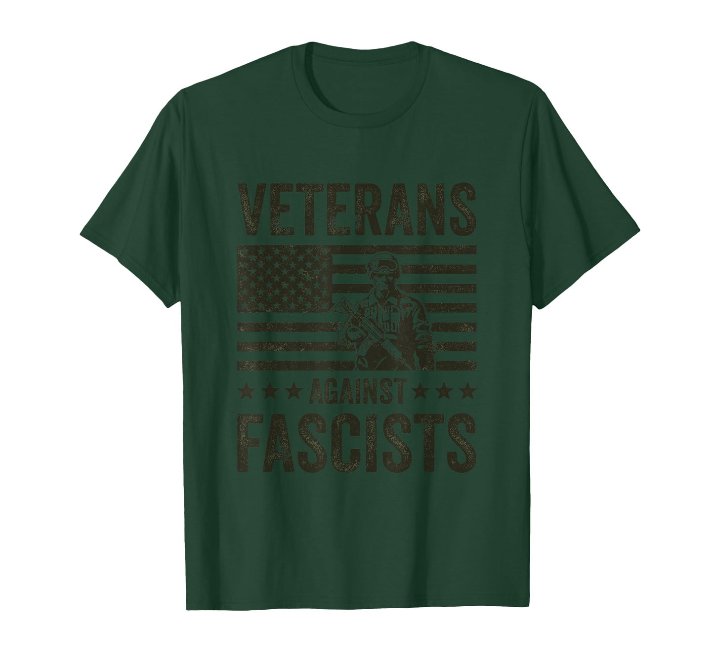 Veterans Against Fascists Vintage Patriotic Soldier US Army T-Shirt