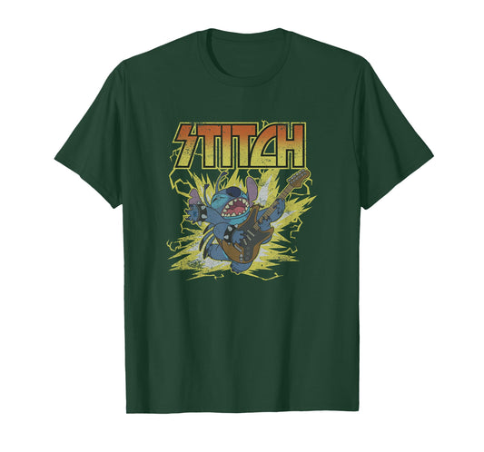 Disney Lilo & Stitch Hard Rocking Guitar Player Distressed T-Shirt