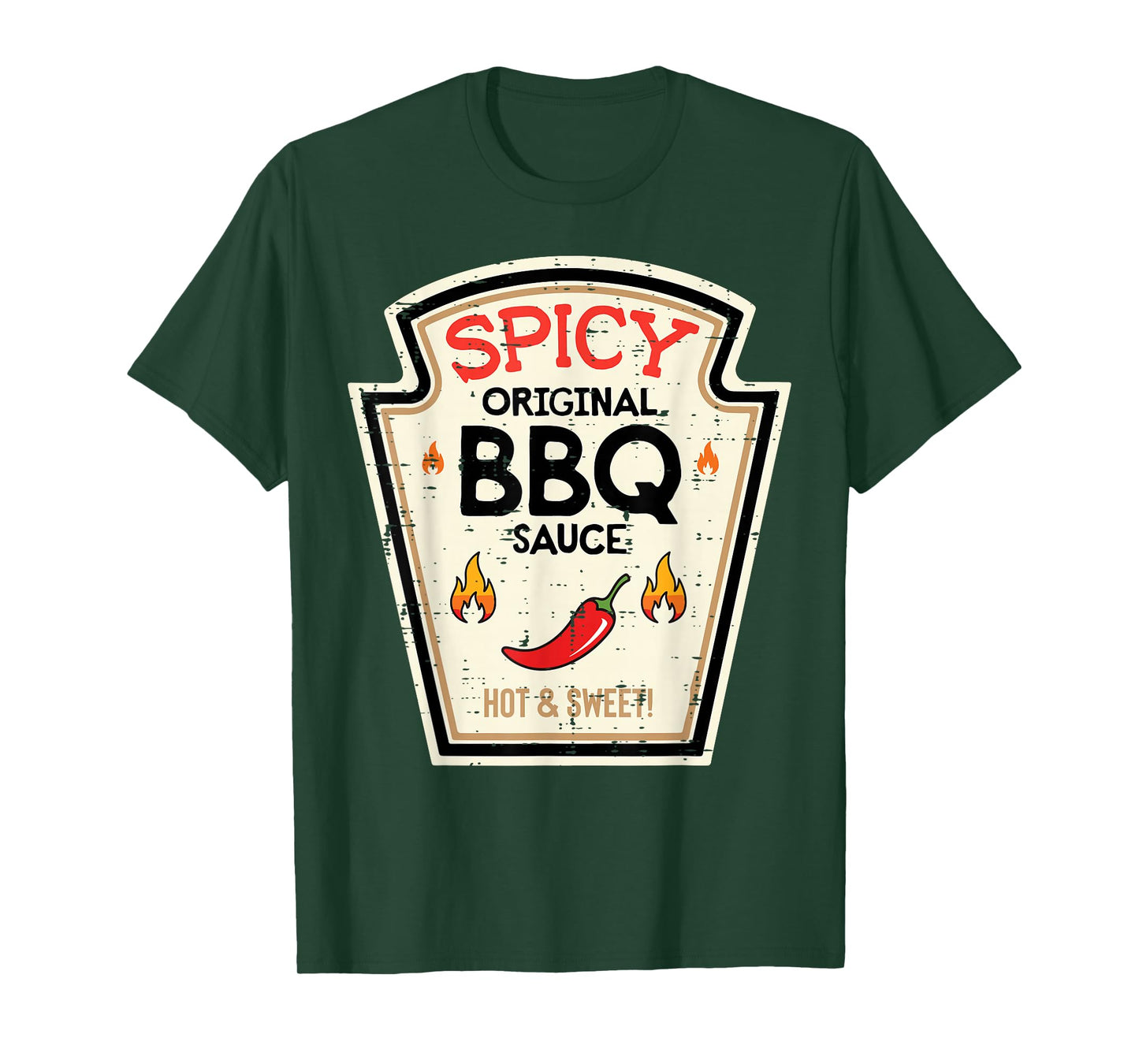 Halloween Spicy BBQ Sauce Funny Food Costume Men Women Kids T-Shirt