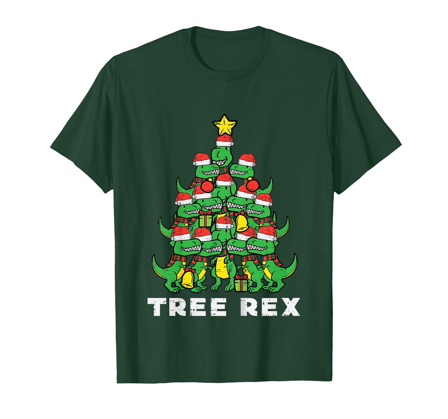 Kids Tree Rex Dinosaurs Kids Xmas Toddler Boys Christmas Pajamas T-Shirt