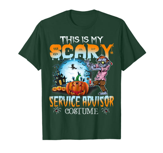 This Is My Scary Service Advisor Costume Pumpkin Halloween T-Shirt