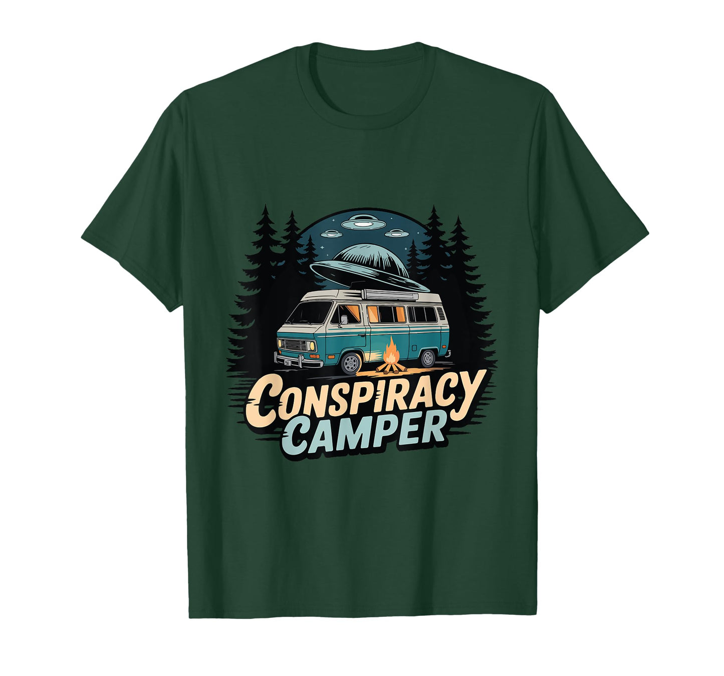 Camping UFO Believer Alien Conspiracy I Want To Believe T-Shirt