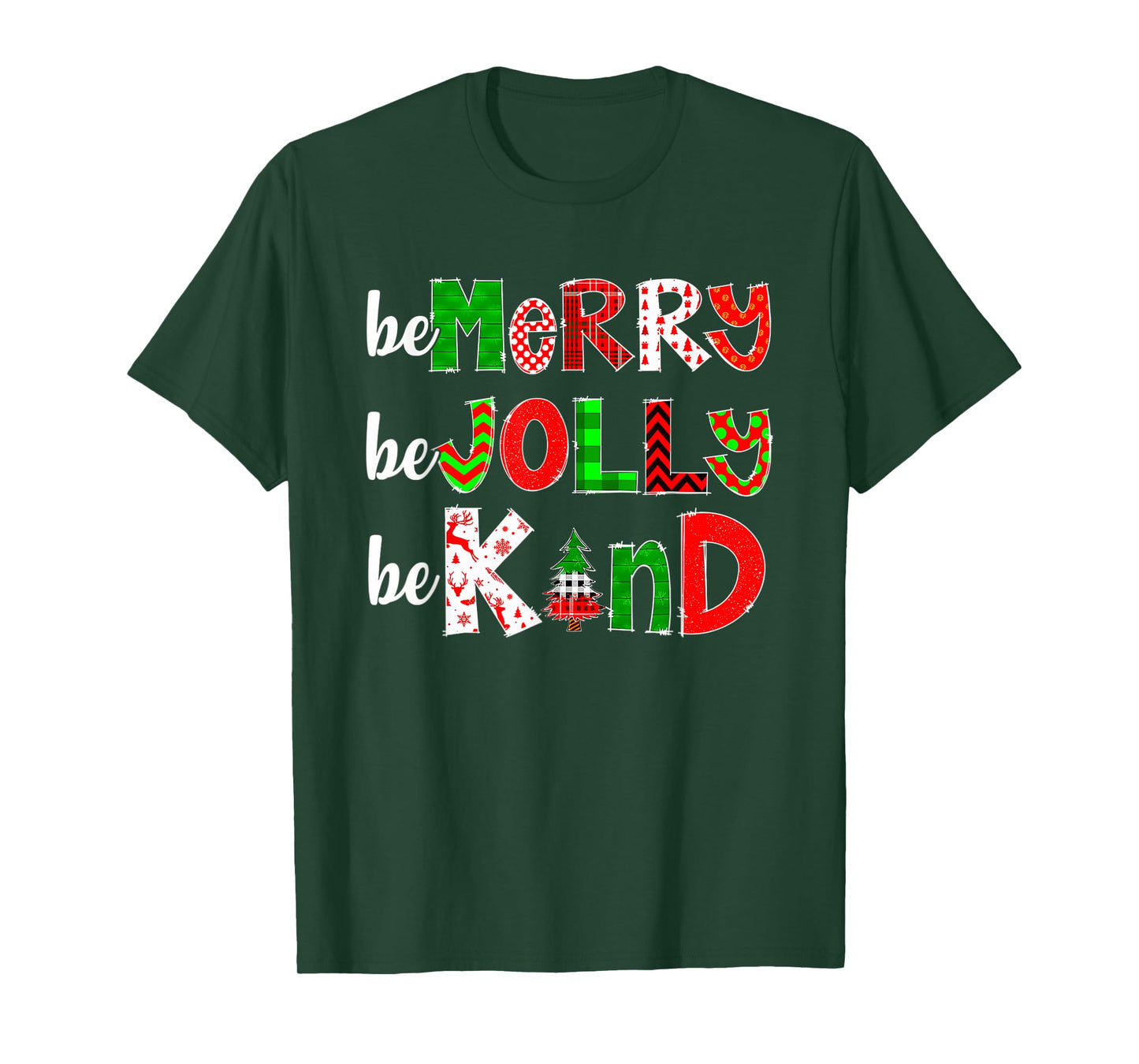 Be Merry Be Jolly Be Kind Merry Christmas Teacher Xmas Pjs T-Shirt
