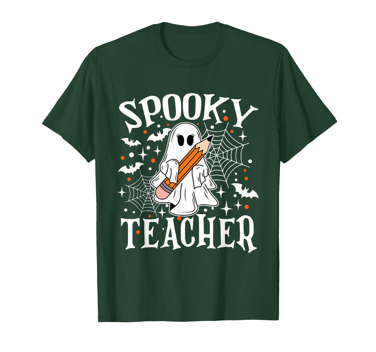 Spooky Teacher Halloween Ghost Pencil Spooky Teacher Era T-Shirt