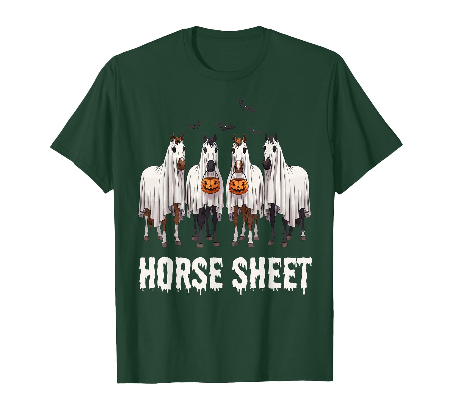 Cute Horse Sheet Ghost Halloween Costume Spooky Season T-Shirt