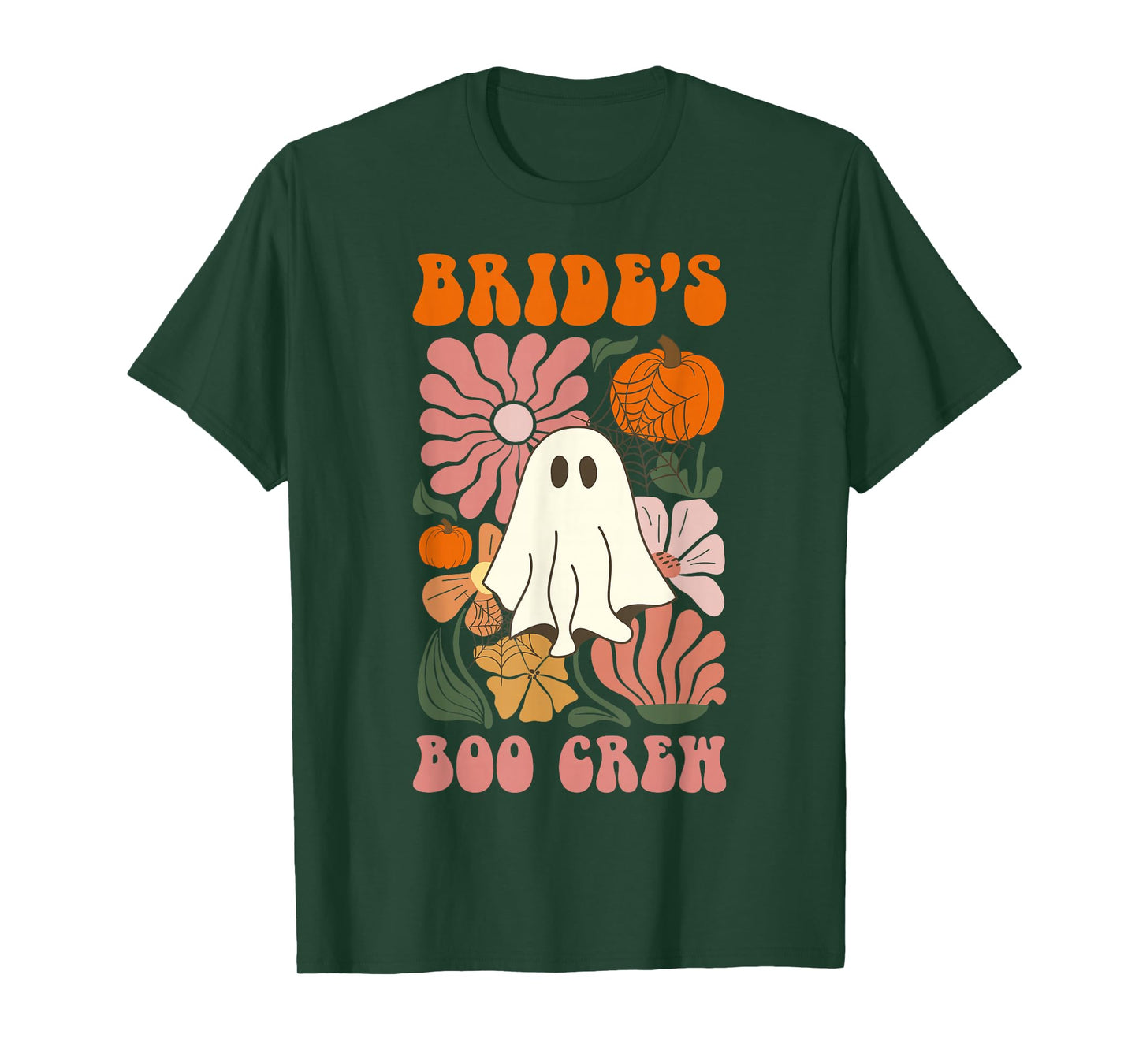 Bride's Boo Crew Floral Ghost Halloween Bachelorette Party T-Shirt